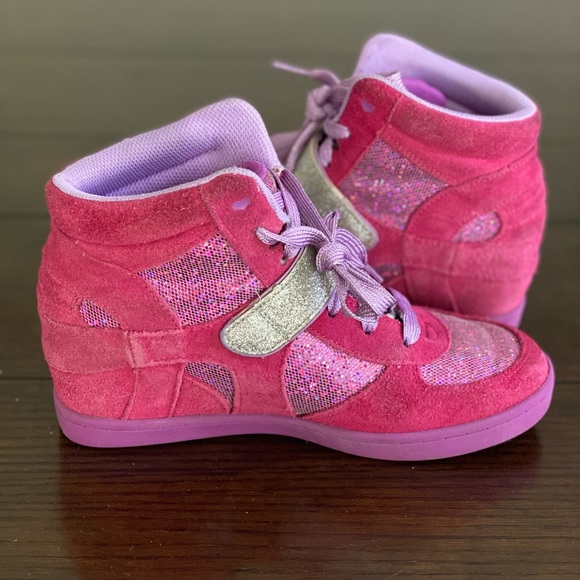 Skechers Girls Hyde Hytop Plus 2 Sneaker Wedges Shoes - Picture 2 of 8